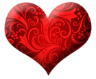 Red Heart with Ornaments PNG Clipart Picture