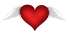 Red Heart with Wings Transparent Clipart