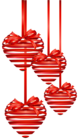 Red Hearts Ornaments PNG Clipart Picture