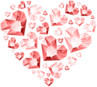 Red Hert of Diamond Hearts Transparent Clip Art