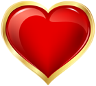 Red and Gold Heart Clip Art Image