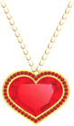 Red and Gold Heart Pendant PNG Clipart
