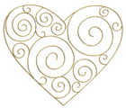 Transparent Gold Deco Heart PNG Clipart Picture