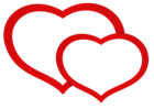 Transparent Red Double Hearts PNG Clipart Picture