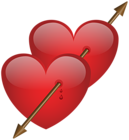 Two Hearts with Arrow PNG Clip Art Image