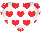 White Heart with Hearts PNG Clip Art Image