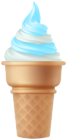 Blue Bicolor Ice Cream Cone PNG Clipart