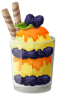 Ice Cream Cup with Blackberry PNG Clipart