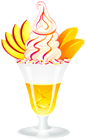 Ice Cream Sundae with Peaches PNG Clip Artt Image