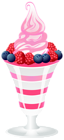 Ice Cream Sundae with Raspberries and Blackberries PNG Clip Artt Image