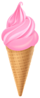 Strawberry Ice Cream Cone PNG Transparent Clipart