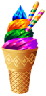 Transparent Rainbow Ice Cream PNG Image