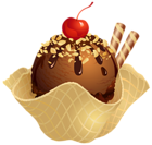 Transparent Chocolate Ice Cream Waffle Basket PNG Picture