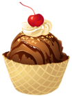 Transparent Chocolate Ice Cream Waffle Bowl PNG Picture