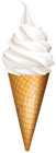 White Ice Cream in Cone PNG Clipart