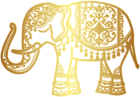 Decorative Gold Indian Elephant PNG Clip Art