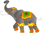 Decorative Indian Elephant PNG Clip Art Image