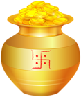 Dhanteras Pot with Gold Coins PNG Clipart