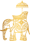 Gold Indian Elephant PNG Clip Art Image
