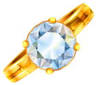 Gold Ring with Diamond PNG Clipart