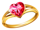 Gold Ring with Pink Diamond Heart PNG Clipart