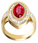 Gold Ring with Red Diamond Clipart