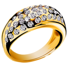 Gold Ring with White Diamonds PNG Clipart