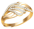 Golden Ring with Diamonds PNG Clipart