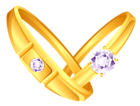 Golden Rings with Diamonds PNG Clipart