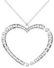 Silver Heart with Diamonds Transparent Picture