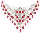 Transparent Diamond and Ruby Necklace PNG Clipart