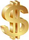 Dollar Currency Gold Sign PNG Clip Art Image