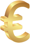 Euro Currency Gold Sign PNG Clip Art Image
