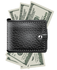 Wallet with Bills png Clipart