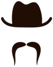 Movember Hat and Mustache PNG Clipart Image
