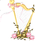 Harp with Pink Ribbon Clipart