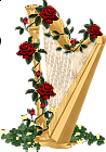Harp with Roses Clipart