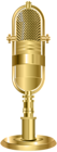 Studio Microphone Gold PNG Clip Art Image