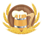 Oktoberfest Beer Barrel Mug and Wheat PNG Clipart Image