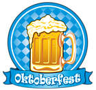 Oktoberfest Blue Decor with Beer PNG Clipart Picture