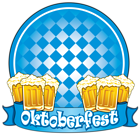 Oktoberfest Blue Decor with Beers PNG Clipart Image