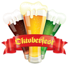 Oktoberfest Decor with Beers PNG Clipart Picture