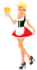 Oktoberfest Girl with Beer Tray PNG Clipart Image