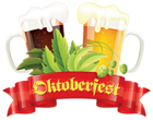 Oktoberfest Red Banner Beers and Malt PNG Clipart Picture