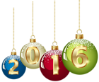 2016 Christmas Balls PNG Clipart Image