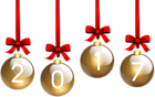 2017 Christmas Balls Transparent PNG Clip Art