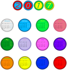 2017 Multicolored Calendar Transparent PNG Clip Art Image