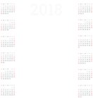2018 Business Calendar Template PNG Clip Art