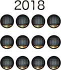 2018 Calendar Black Transparent PNG Image