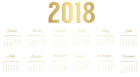 2018 Calendar Gold Transparent PNG Image